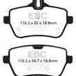 Load image into Gallery viewer, EBC 14+ Mercedes-Benz S550 4.7 Twin Turbo Yellowstuff Rear Brake Pads - Side View