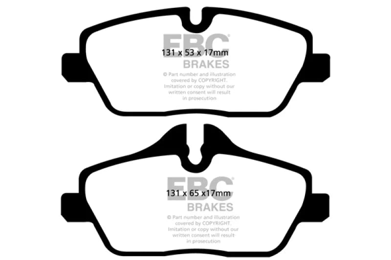 EBC 14+ Mini Hardtop 1.5 Turbo Cooper Redstuff Front Brake Pads - Main Product View