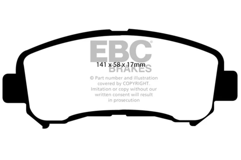 EBC 14+ Nissan Juke 1.6 Turbo Nismo RS Redstuff Front Brake Pads - Main Product View