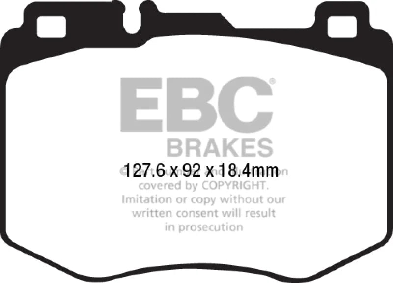 EBC 15-16 Mercedes-Benz C400 (W205) 3.0 Twin Turbo 4-Matic Yellowstuff Front Brake Pads - Main Product View