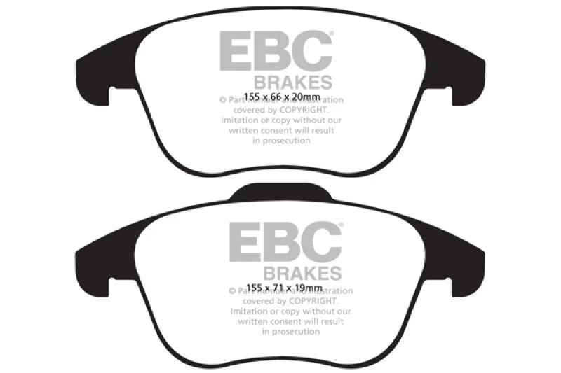 EBC 15-19 Audi Q3 2.0 Turbo Greenstuff Front Brake Pads - Main Product View