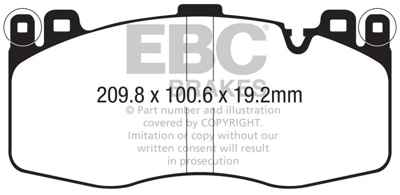 EBC 15-19 BMW X5M 4.4TT (F85) Redstuff Front Brake Pads - Main Product View