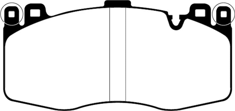 EBC 15-19 BMW X5M 4.4TT (F85) Redstuff Front Brake Pads - Side View