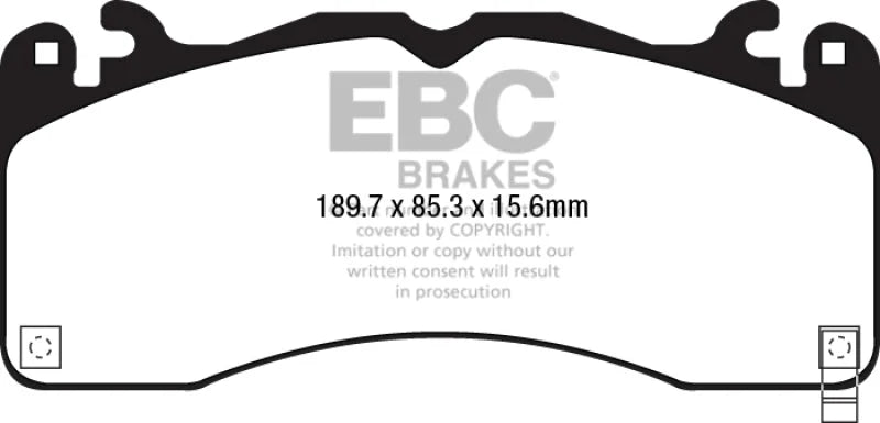 EBC 15-23 Ford Mustang 5.0L (Gen 6) Redstuff Front Brake Pads - Main Product View