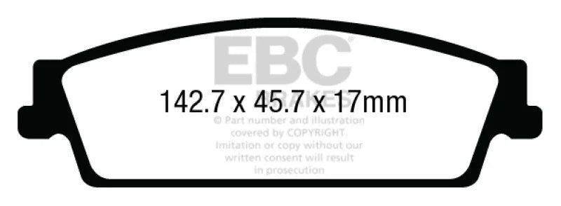 EBC 15+ Cadillac Escalade 6.2 2WD Greenstuff Rear Brake Pads - Main Product View