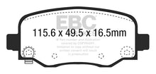 Load image into Gallery viewer, EBC 15+ Chrysler 200 2.4 Redstuff Rear Brake Pads - Side View