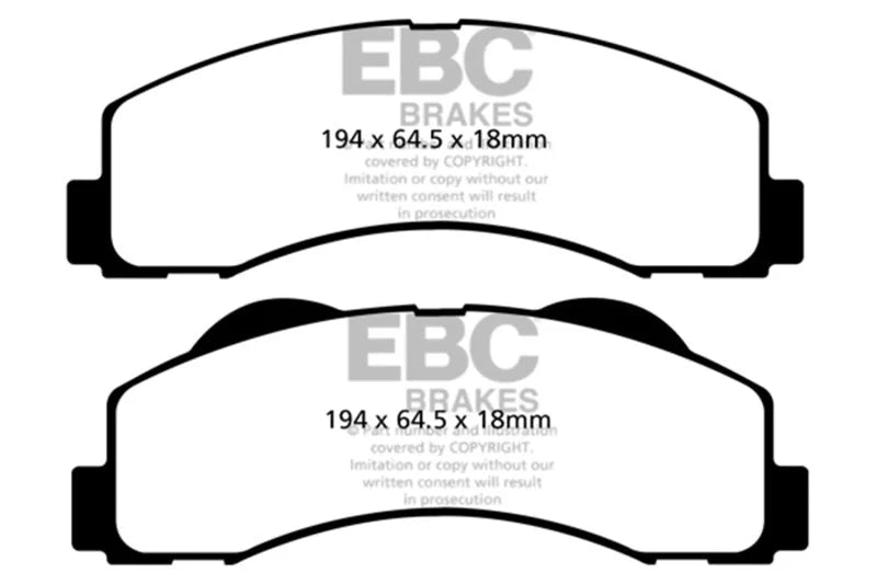 EBC 15+ Ford Expedition 3.5 Twin Turbo 2WD Greenstuff Front Brake Pads - Main Product View