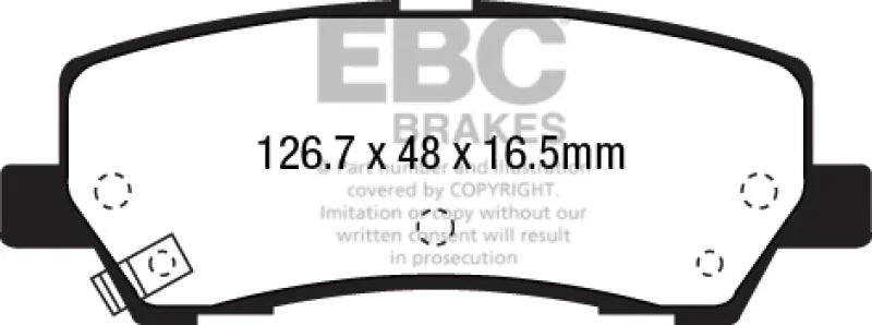 EBC 15+ Ford Mustang 2.3 Turbo Redstuff Rear Brake Pads - Main Product View