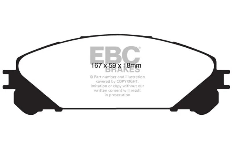 EBC 15+ Lexus NX200t 2.0 Turbo Greenstuff Front Brake Pads - Main Product View
