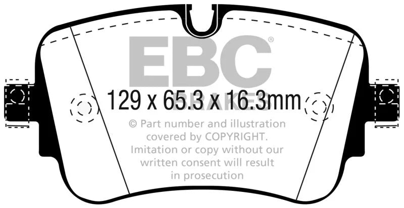 EBC 16-18 Audi Q7 Yellowstuff Rear Brake Pads - Side View