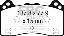 Load image into Gallery viewer, EBC 16-18 Ford Focus RS Redstuff Ceramic Low Dust Front Brake Pads - Main Product View