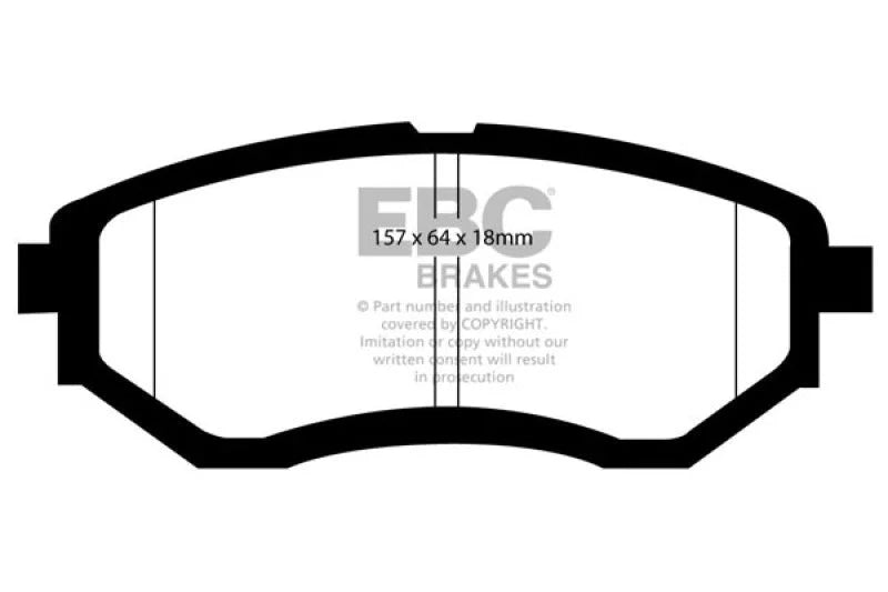 EBC 16-21 Subaru WRX 2.0T Yellowstuff Front Brake Pads - Main Product View