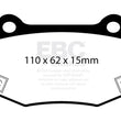 Load image into Gallery viewer, EBC 16+ Cadillac ATS-V 3.6 Twin Turbo Yellowstuff Rear Brake Pads - Side View