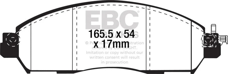 EBC 17+ Nissan Leaf Electric Ultimax Front Brake Pads - Main Product View