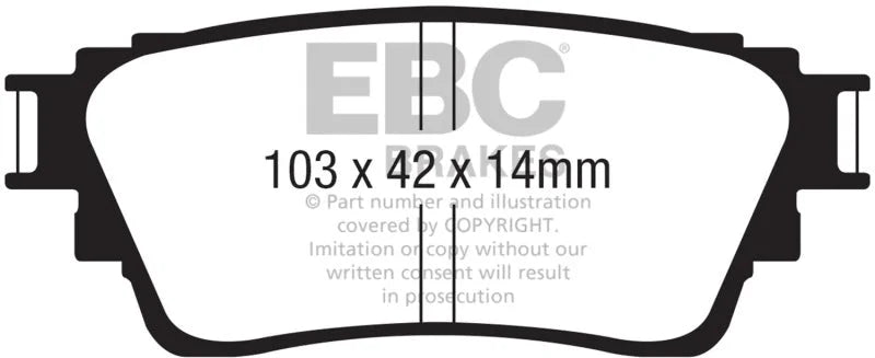EBC 18-21 Mitsubishi Outlander Greenstuff Rear Brake Pads - Main Product View
