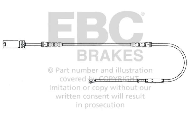 EBC 2010-2013 BMW 128 3.0L Front Wear Leads - Side View