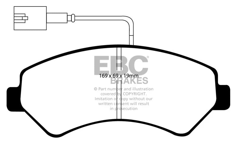 EBC 2014-2016 Ram Trucks Promaster 3.0L TD Yellowstuff Front Brake Pads - Main Product View