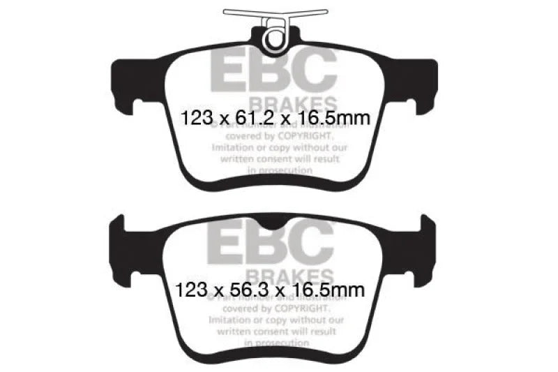 EBC 2014+ Audi A3 1.8 Turbo (w/Electronic Parking Brake) Ultimax2 Rear Brake Pads - Main Product View