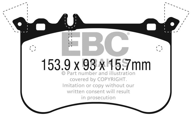 EBC 2014+ Mercedes-Benz CLA45 AMG 2.0L Turbo Redstuff Front Brake Pads - Main Product View