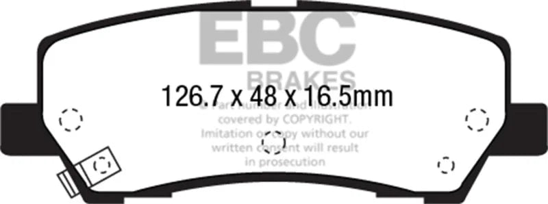 EBC 2015+ Ford Mustang 5.0L Bluestuff Rear Brake Pads - Main Product View