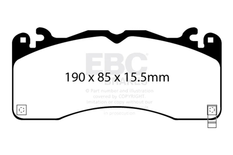 EBC 2015+ Ford Mustang (6Th Gen) 2.3L Turbo (GT Package) Bluestuff Front Brake Pads - Main Product View