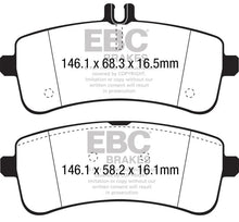 Load image into Gallery viewer, EBC 2015+ Mercedes-Benz C63 AMG (W205) Yellowstuff Rear Brake Pads - Side View