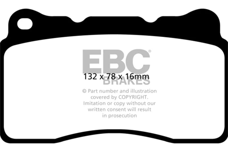 EBC 2016+ Cadillac CT6 2.0L Turbo Redstuff Front Brake Pads - Main Product View