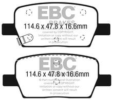 Load image into Gallery viewer, EBC 2016+ Cadillac CT6 2.0L Turbo Redstuff Rear Brake Pads - Side View
