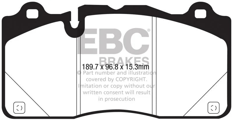 EBC 2016+ Chevrolet Camaro ZL1 Bluestuff Front Brake Pads - Main Product View