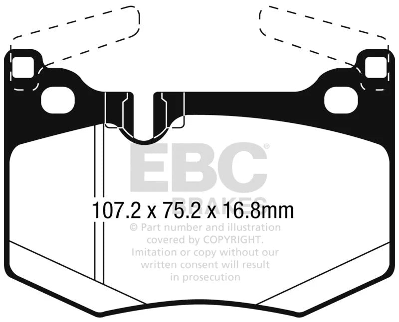 EBC 2016+ Lexus GS-F 5.0L Redstuff Rear Brake Pads - Main Product View