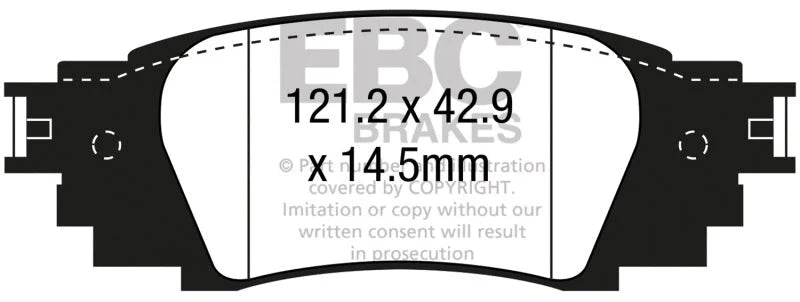 EBC 2016+ Lexus Rx350 3.5L Ultimax2 Rear Brake Pads - Main Product View