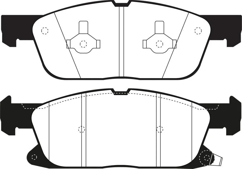 EBC 2016+ Lincoln Continental (10th Gen) 2.7L Twin Turbo Redstuff Front Brake Pads - Side View