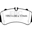 Load image into Gallery viewer, EBC 2016+ Porsche 911 (991/2 w/Cast Iron Rotors) 3.0TT Carrera Bluestuff Front Brake Pads - Side View