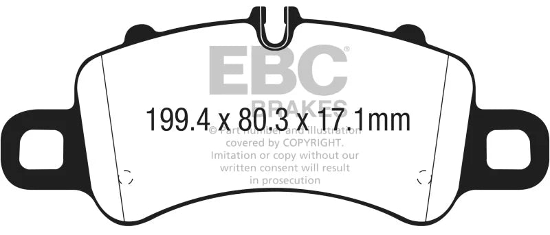 EBC 2016+ Porsche Boxster 718 (Iron Rotors Only) 2.5L Turbo Yellowstuff Front Brake Pads - Main Product View