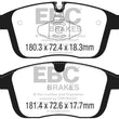 Load image into Gallery viewer, EBC 2016+ Volvo XC60 2.0L Turbo T5 Yellowstuff Front Brake Pads - Side View