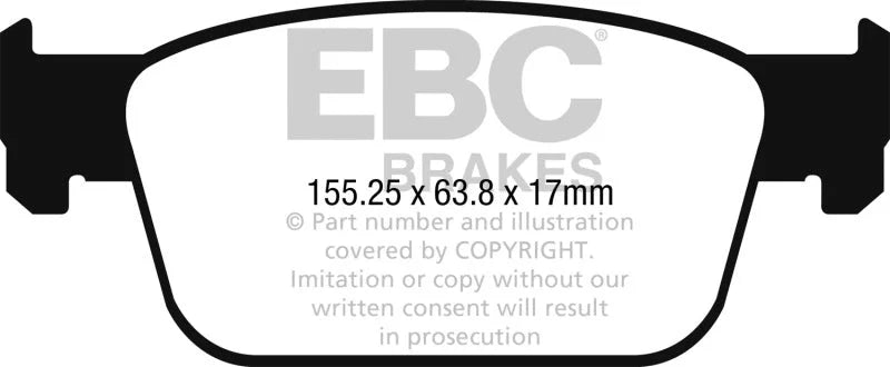EBC 2017+ Audi A4 2.0L Turbo (B9) Greenstuff Front Brake Pads - Main Product View