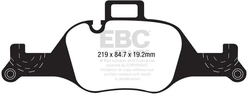 EBC 2017+ BMW 530 G30 Yellowstuff Front Brake Pads - Main Product View