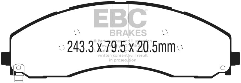 EBC 2017+ Ford F-450 Greenstuff Front Brake Pads - Main Product View