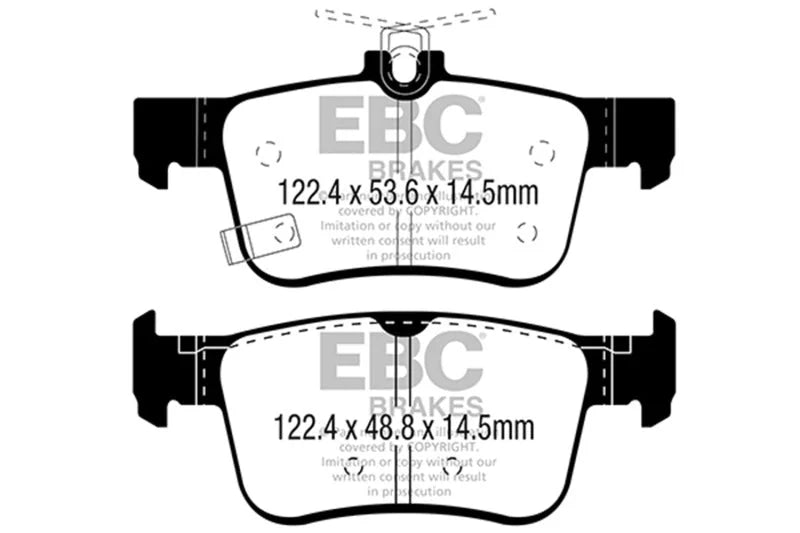 EBC 2017+ Honda Civic Type-R Redstuff Rear Brake Pads - Main Product View
