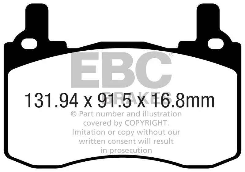 EBC 2017+ Kia Stinger 3.3L Twin Turbo Redstuff Rear Brake Pads - Main Product View