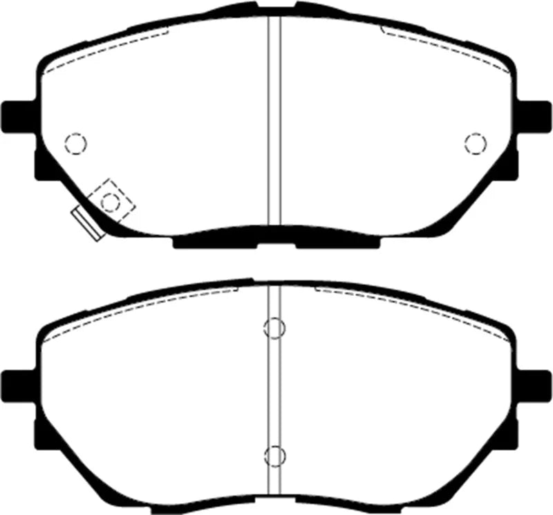 EBC 2017+ Toyota C-HR 2.0L Greenstuff Front Brake Pads - Side View