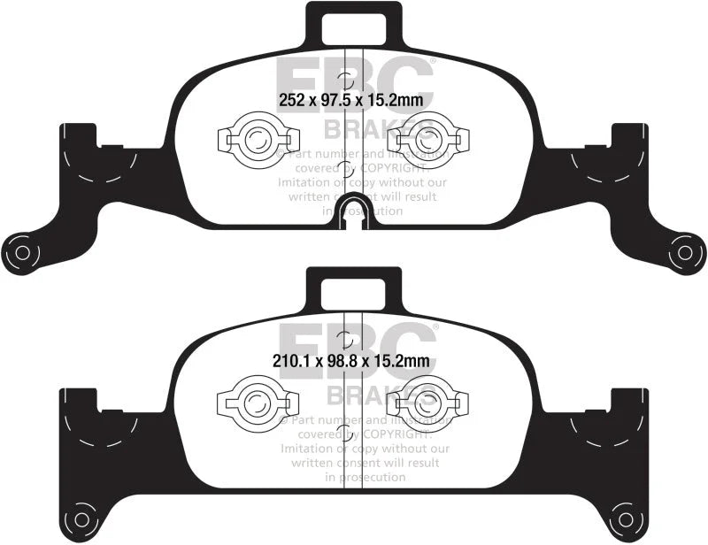 EBC 2018+ Audi A4 Allroad Quattro 2.0L Turbo Ultimax2 Front Brake Pads - Main Product View
