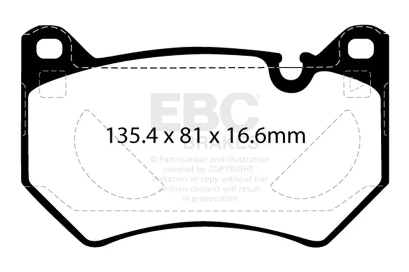 EBC 2018+ Audi Q5 FY 2.0T Yellowstuff Front Brake Pads - Main Product View