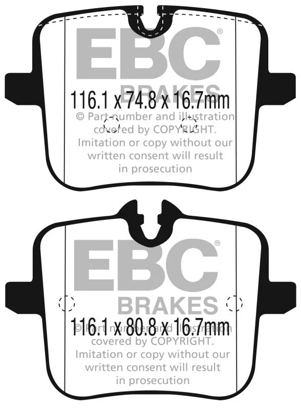 EBC 2018+ BMW M5 4.4TT (F90) Yellowstuff Rear Brake Pads - Main Product View