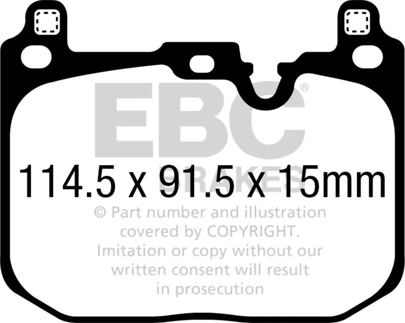 EBC 2018+ BMW X2 Yellowstuff Front Brake Pads - Main Product View