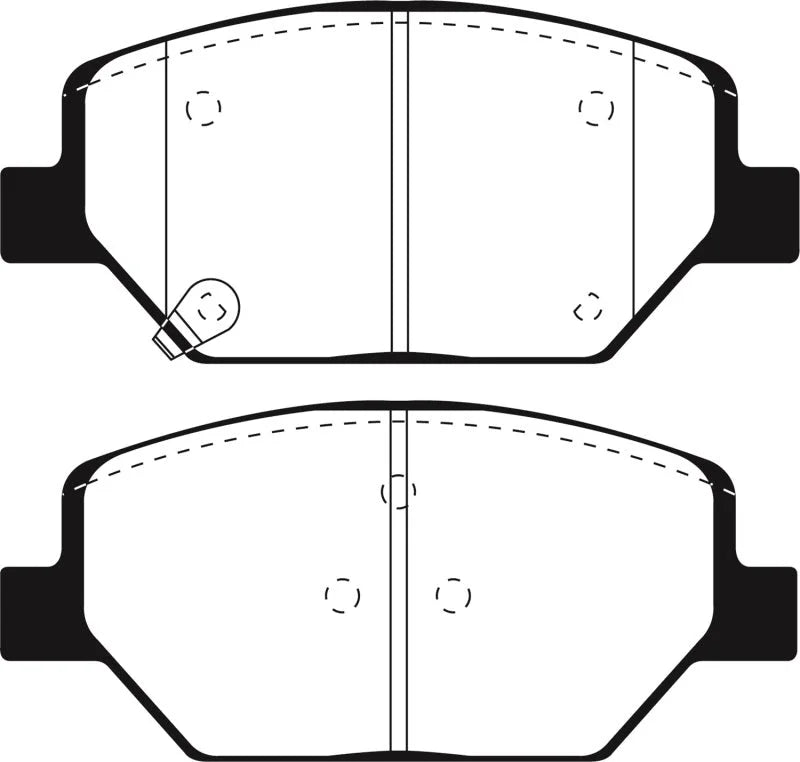 EBC 2018+ Chevrolet Equinox 1.5L Turbo (J17) Yellowstuff Front Brake Pads - Side View