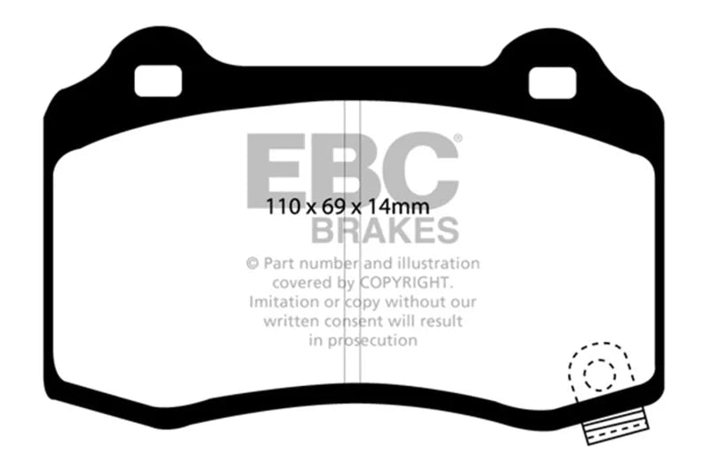 EBC 2018+ Dodge Durango 6.4L SRT Extra Duty Rear Brake Pads - Main Product View