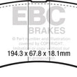Load image into Gallery viewer, EBC 2018+ Ford F-150 2.7L Twin Turbo (2WD) Greenstuff Front Brake Pads - Side View