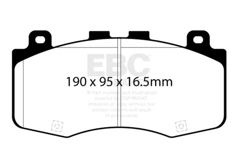 EBC 2018+ Jeep Grand Cherokee Trackhawk Bluestuff Front Brake Pads - Side View