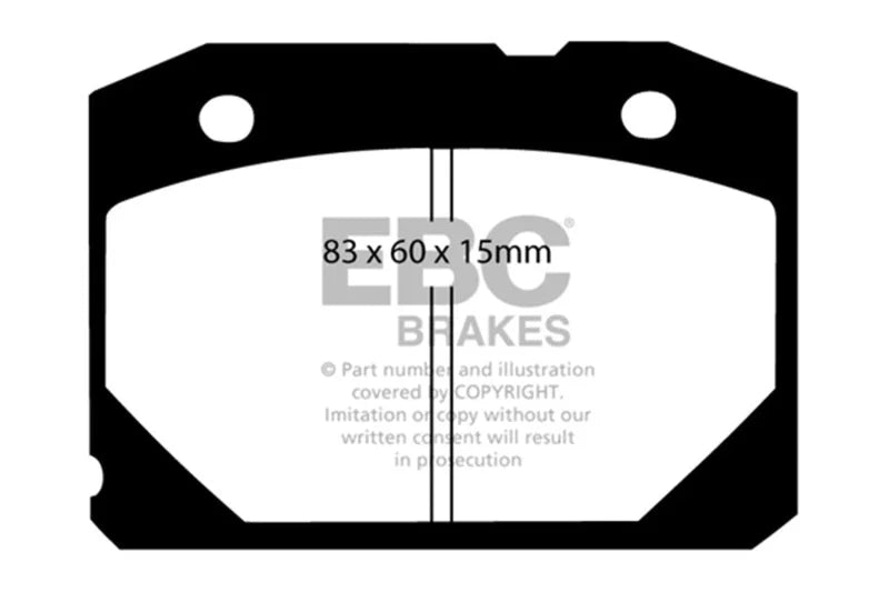 EBC 2018+ Jeep Wrangler (JL) Ultimax Rear Brake Pads - Side View